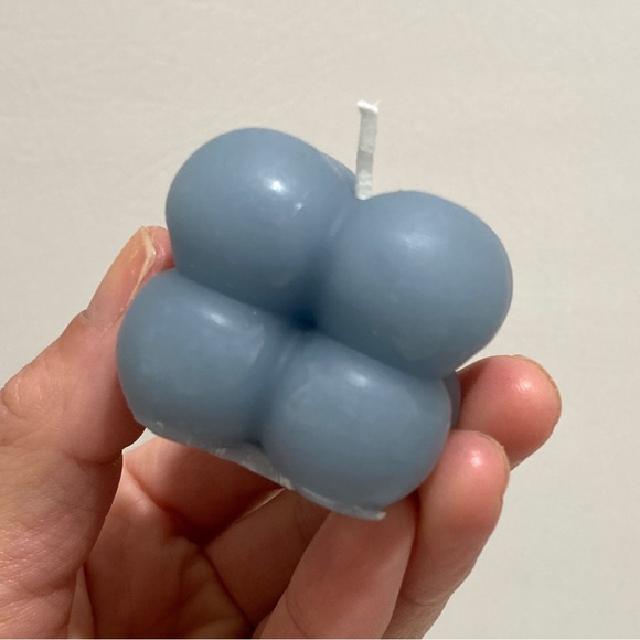 Handmade Hand Poured Bubble Cube Candle Blue, set 2 - Picture 3 of 5